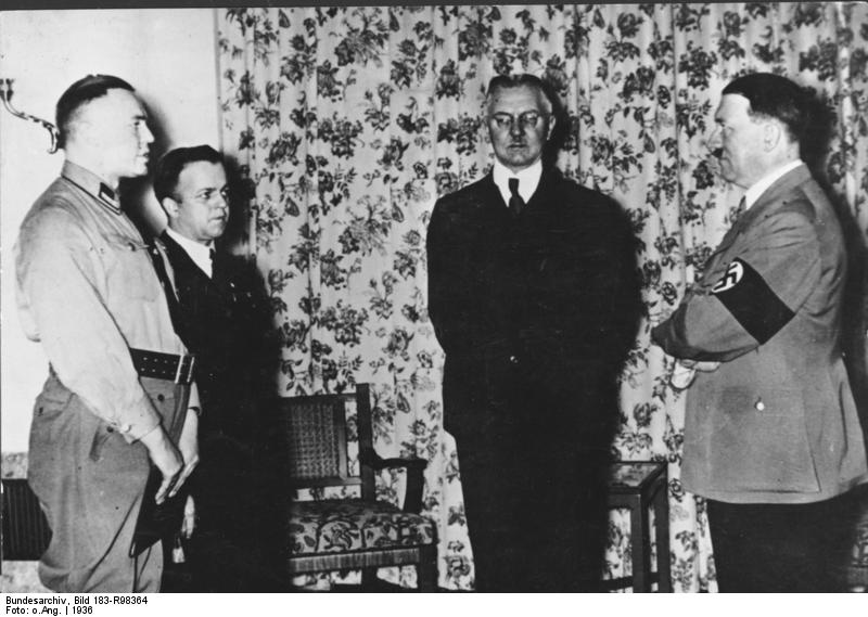 Adolf Hitler in conversation with Dr. Hjalmar Schacht 